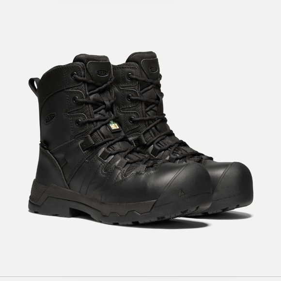 KEEN-  Black Premium Leather waterproof Safety toe Work Boots Comfort Zip Sz.7 - Picture 3 of 7